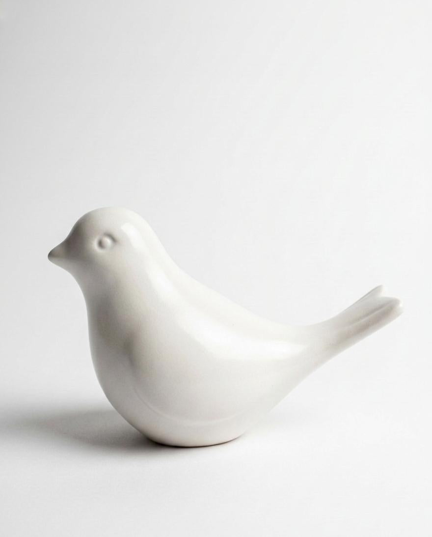 Ceramic Bird Ornament Sculpture